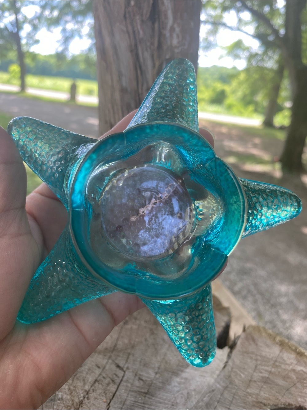 Turquoise Starfish Glass Votive Holder - Picture 2 of 5